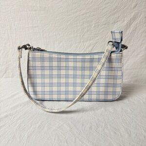 Brandy Melville vintage plaid blue and white shoulder bag